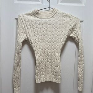 Fashion Nova Ivory Cable Knit Sweater